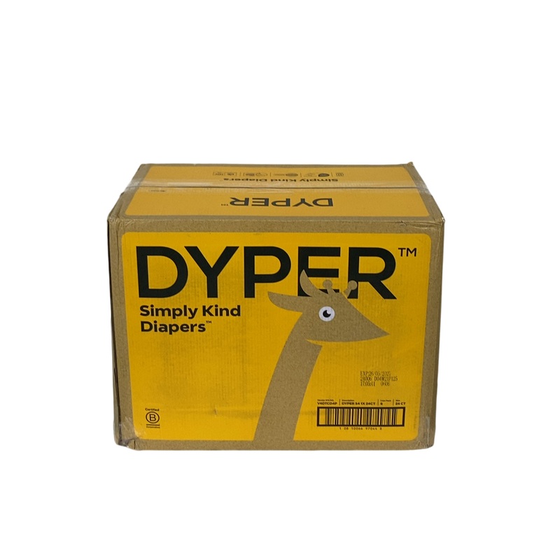 DYPER Bamboo Diaper Box, 4, 22-37 lbs, 144 Count