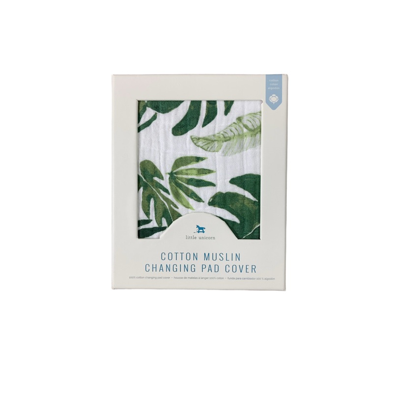 Little Unicorn Cotton Muslin Changing Pad Cover, Tropical Leaf