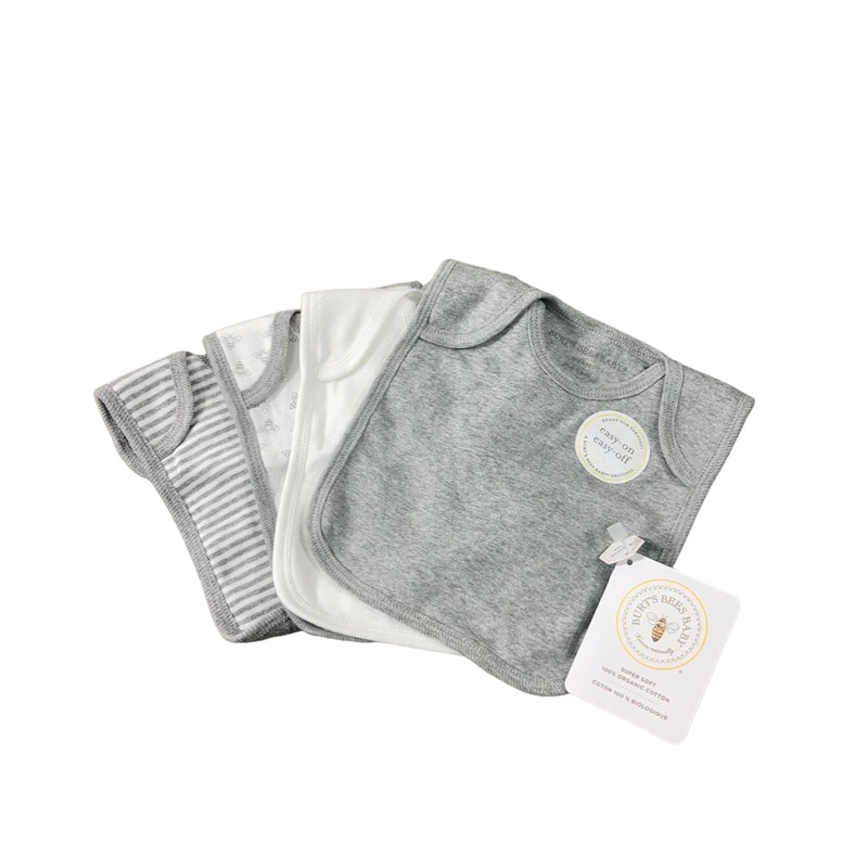 Burt’s Bees Baby Organic Lap Shoulder Bib, 4 Pack