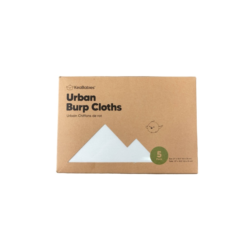 KeaBabies Urban Burp Cloths, Soft White