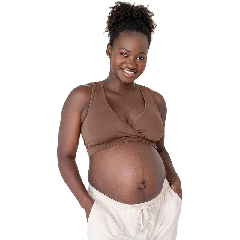 Kindred Bravely French Terry Racerback Nursing And Sleep Bra, Mocha, Small