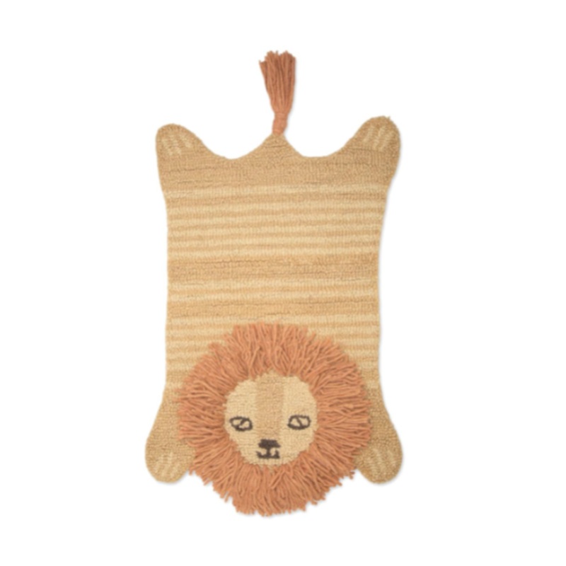 Crane Baby Hand Tufted Wool Animal Shaped Rug, Lion