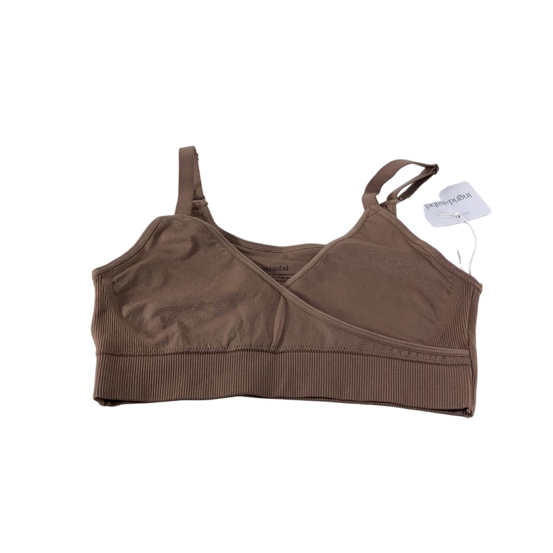 Ingrid & Isabel Cooling Crossover Nursing Bra, Small, Deep Taupe