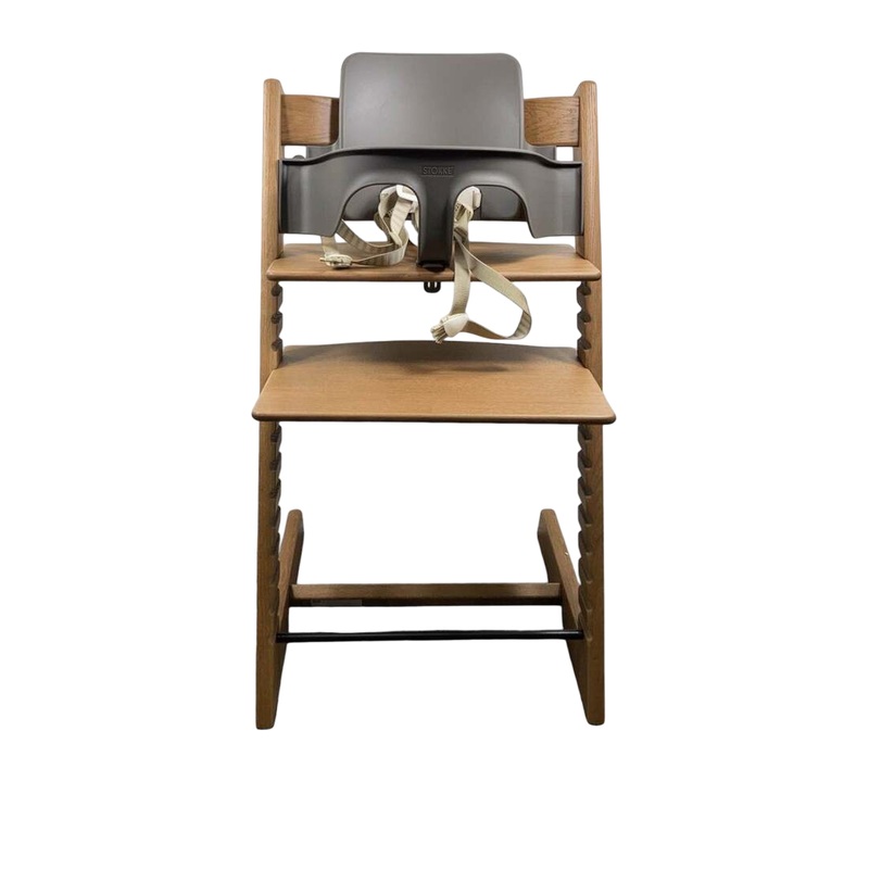 Stokke Tripp Trapp High Chair With Baby Set, Hazy Grey/Oak Brown