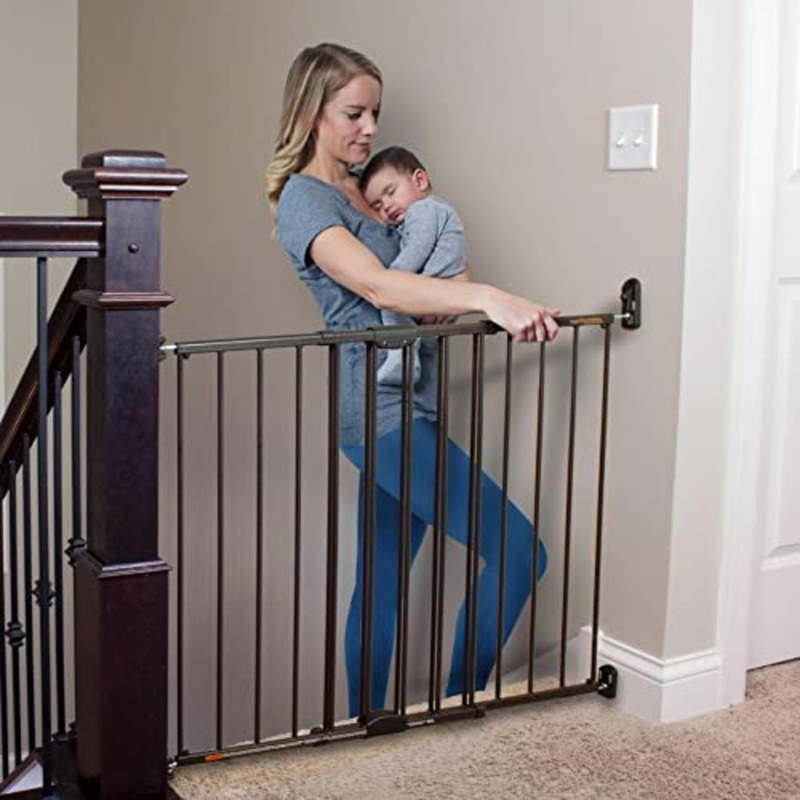 Toddleroo By North States Easy Swing & Lock Baby Gate, Matte Bronze