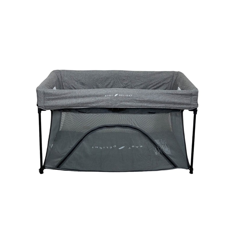 Baby Delight Nod Deluxe Portable Travel Crib, Charcoal Tweed