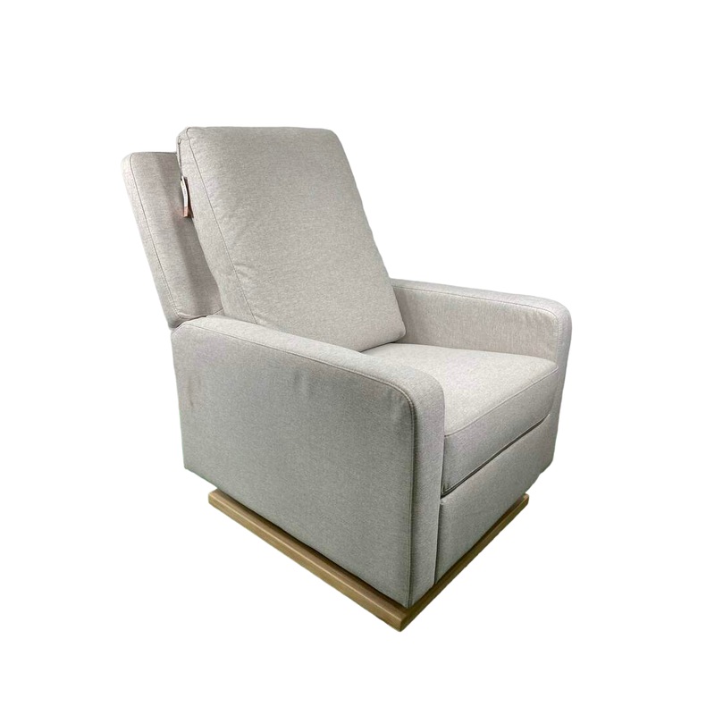 Babyletto Sigi Electronic Recliner And Glider, Performance Beach Eco-Weave with Light Wood Base