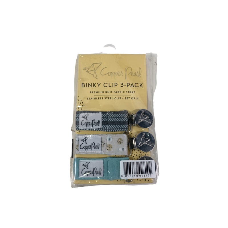 Copper Pearl Binky Clip Set 3-pack, Chip