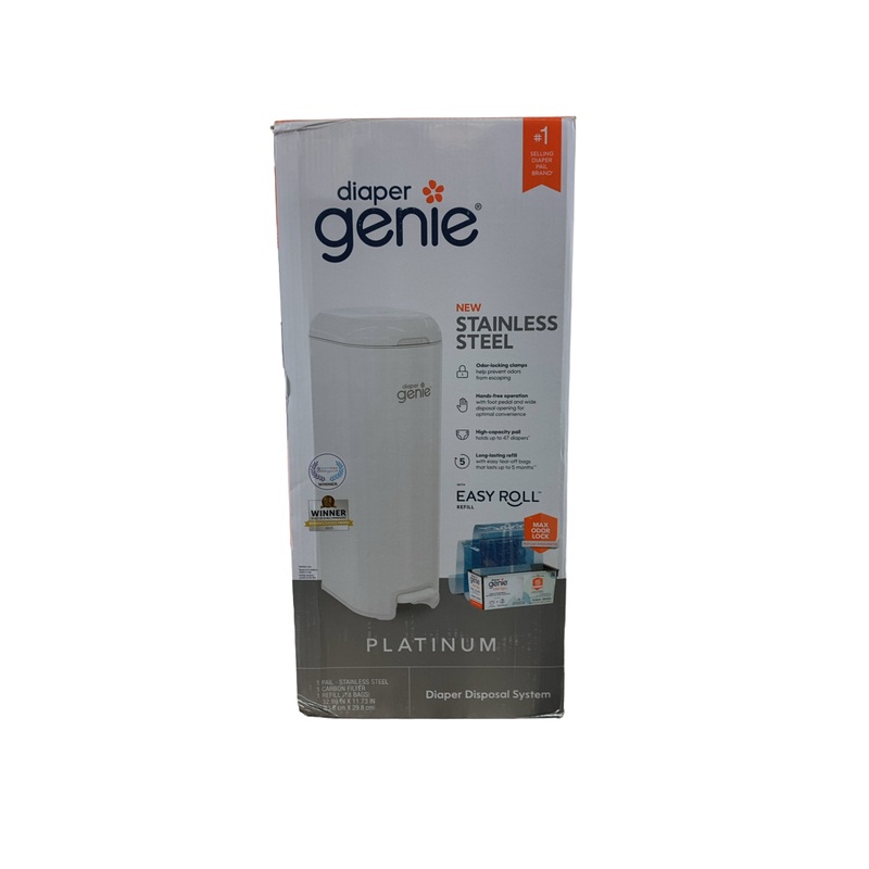 Diaper Genie Platinum Diaper Pail, White