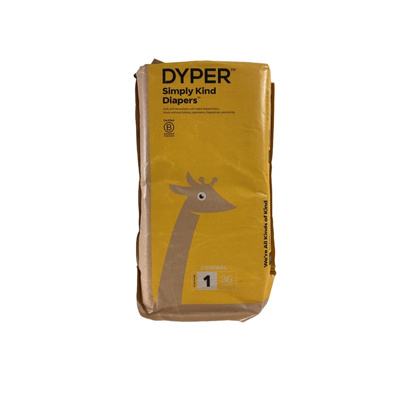 DYPER Bamboo Diapers, Size 1, 36 Count