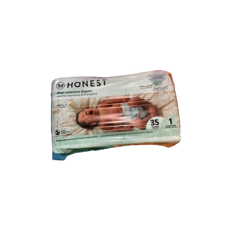 Honest Company Club Box Diapers, Dots + Dashes, 35 Count, Size 1