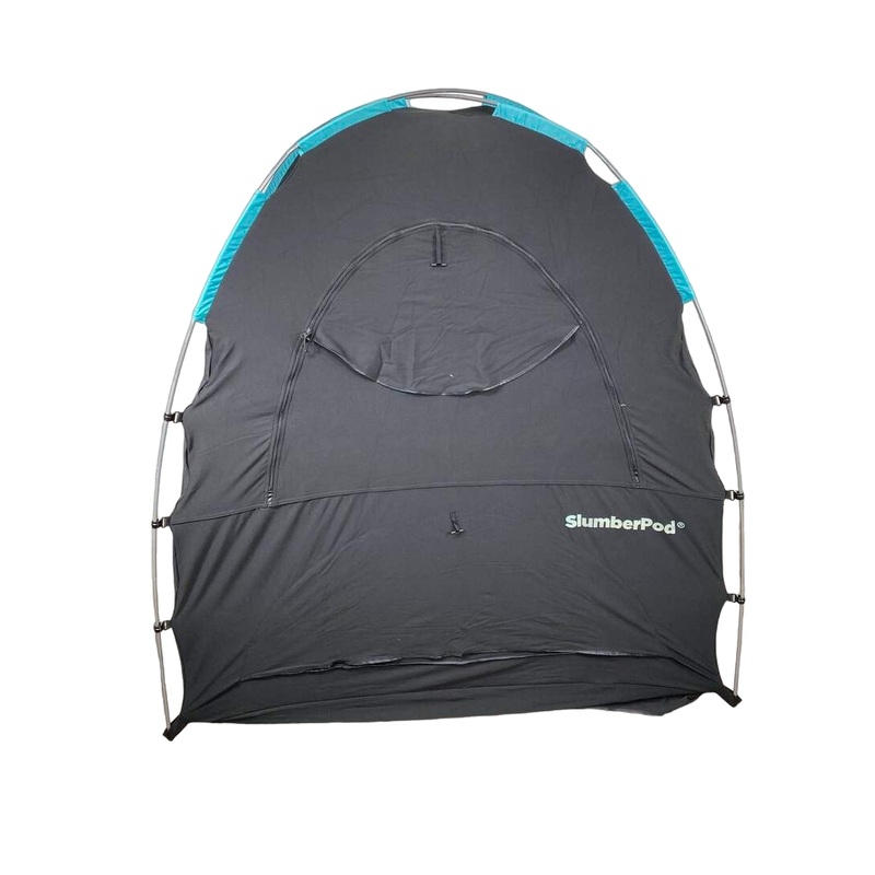 SlumberPod 2.0 Sleep Canopy, Black with Turquoise