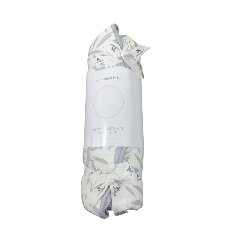 Toddlekind Luxe Organic Cotton Reversible Striped Playmat, Stone (Grey)