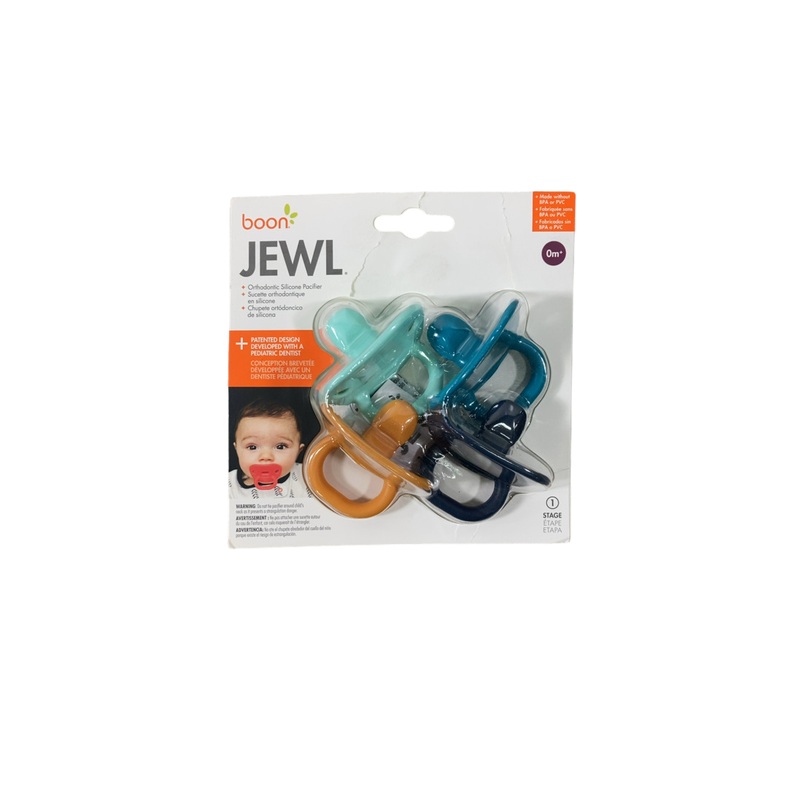 Boon Jewl Silicone Orthodontic Pacifier 4Pack, Neutral