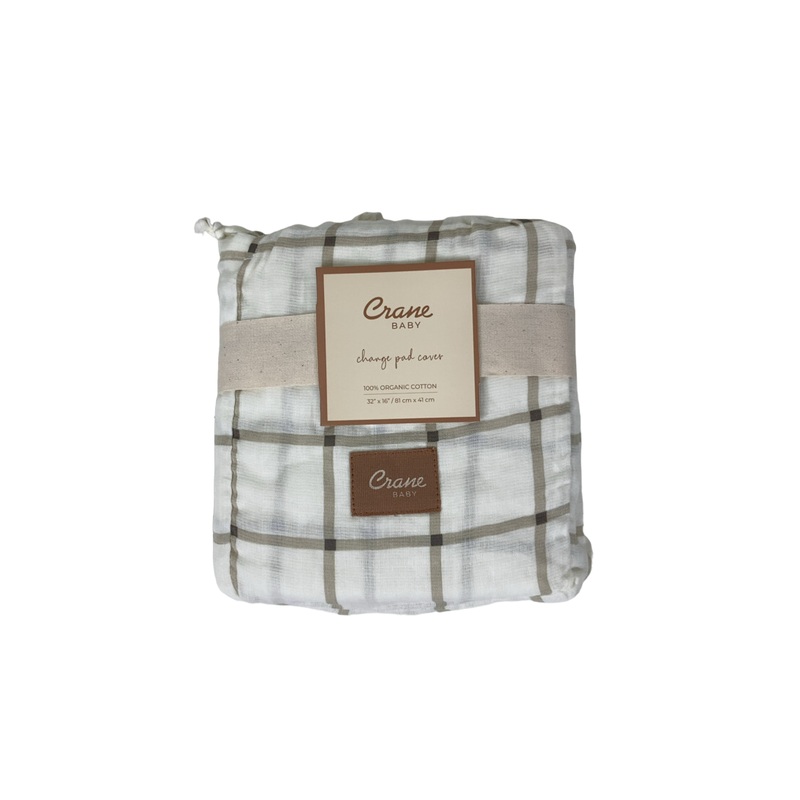 Crane Baby Change Pad Cover, Avery Organic Cotton Check