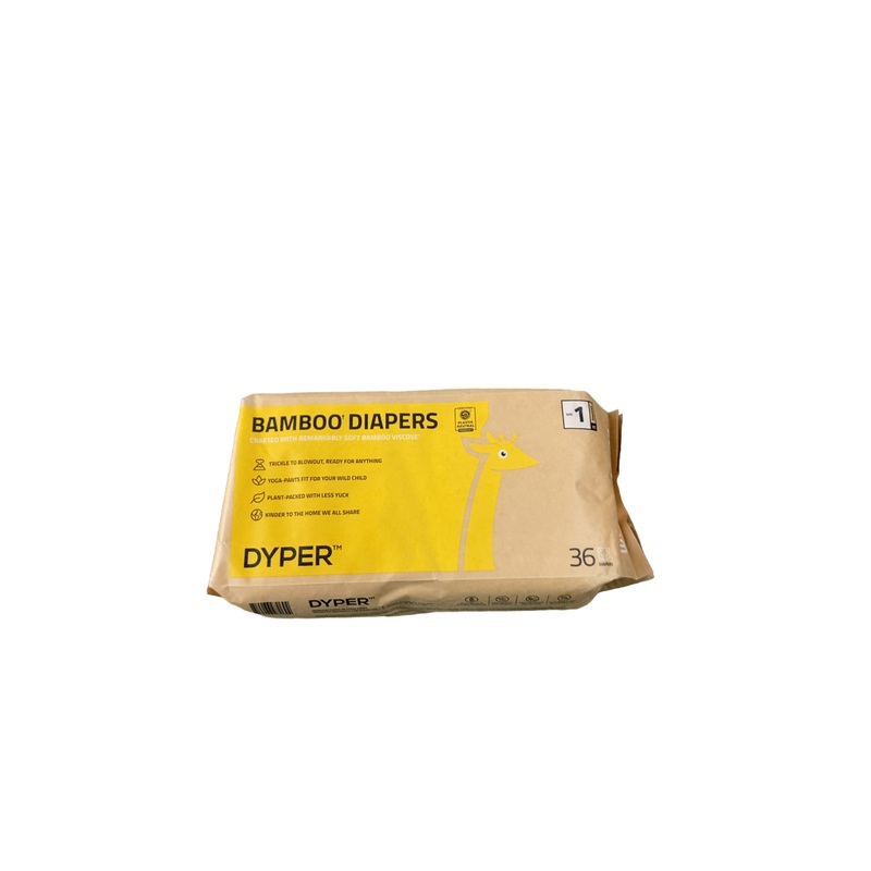 DYPER Bamboo Diapers, Size 1, 36 Count