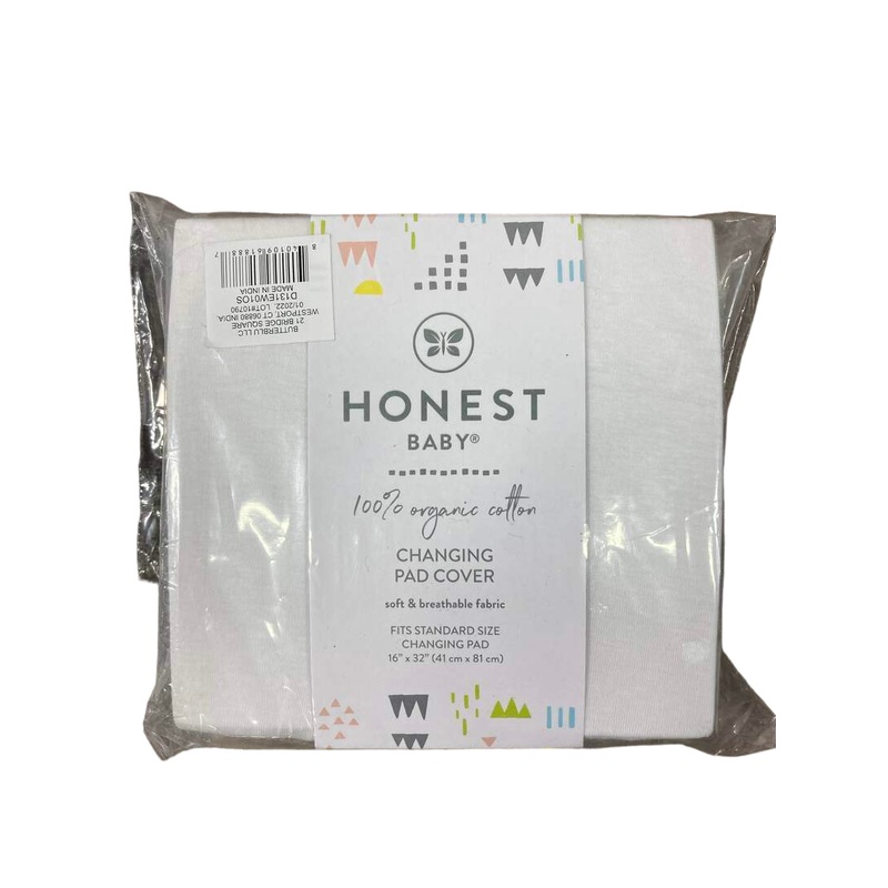 Honest Baby Organic Cotton Changing Pad Cover, White