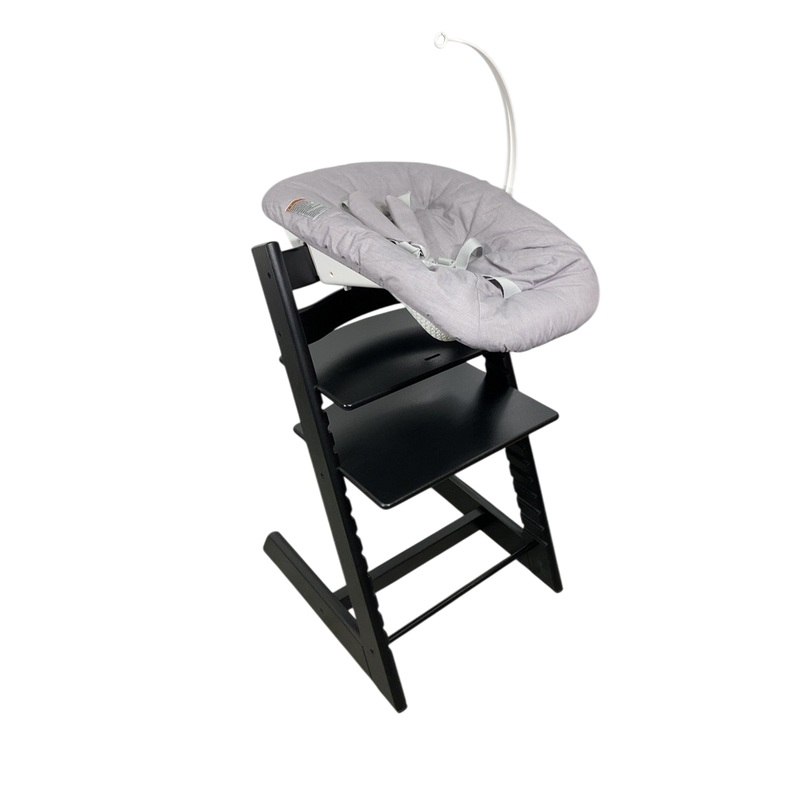 Stokke Tripp Trapp High Chair and Newborn Set Bundle, Black