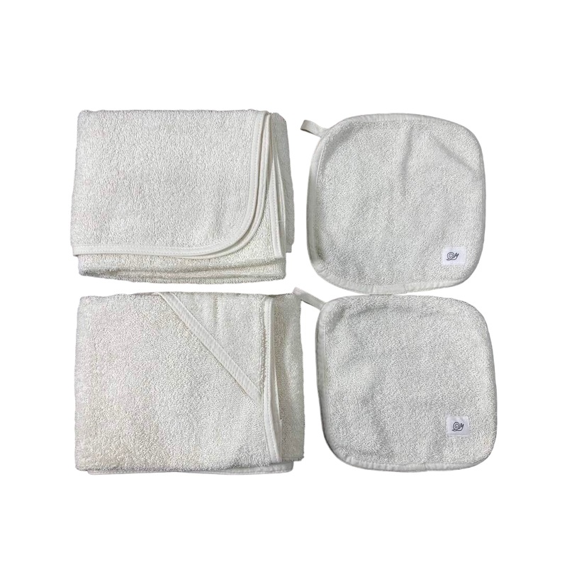 Tiny Kind Bath And Towel Spa Set, Antique White