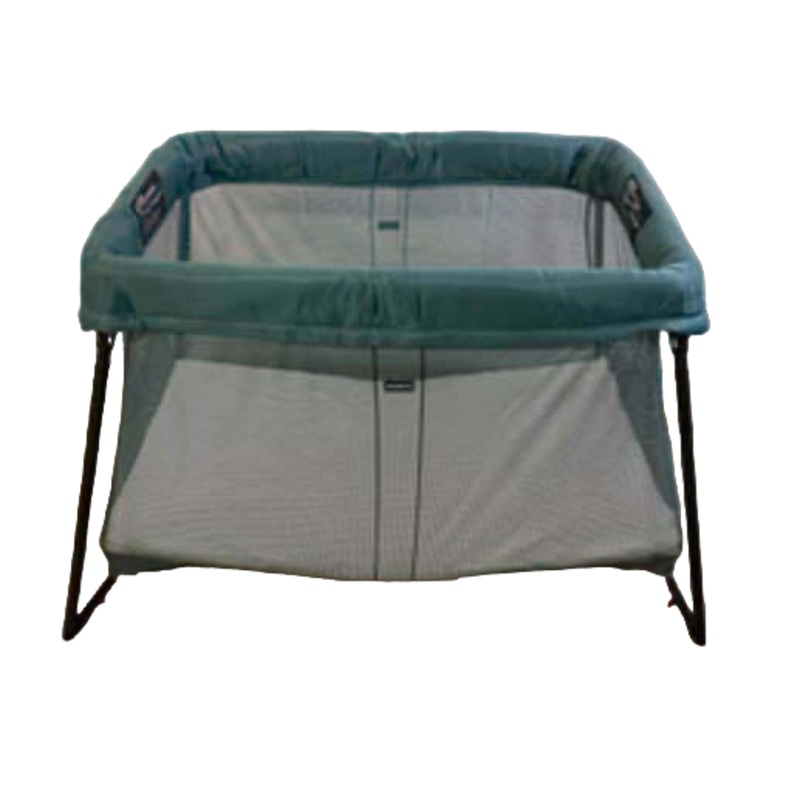 BabyBjorn Travel Crib Light Bundle with Fitted Sheet, Dark Green