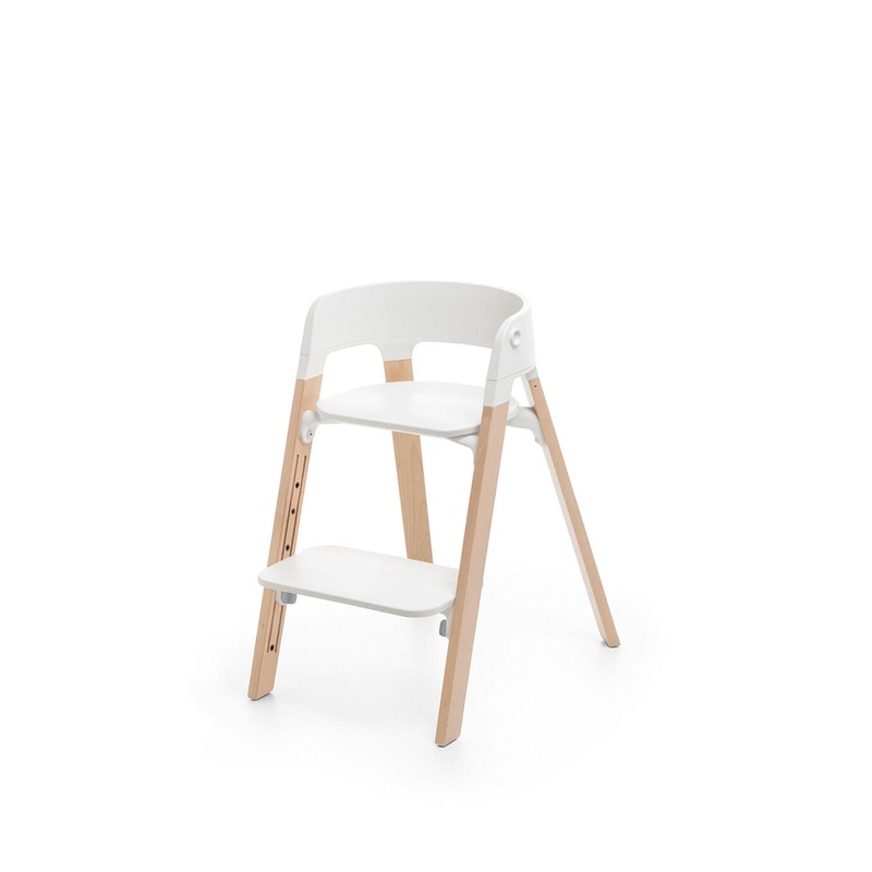 Stokke Steps Chair, White/Natural