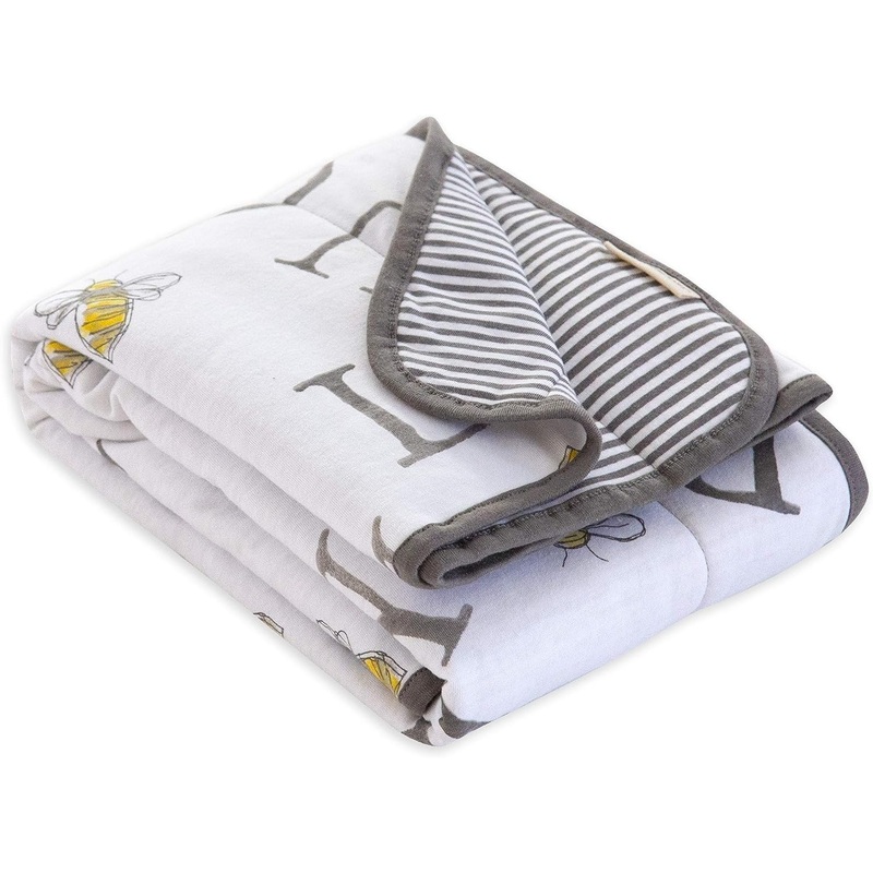 Burt’s Bees Baby Reversible Blanket, A-Bee-C