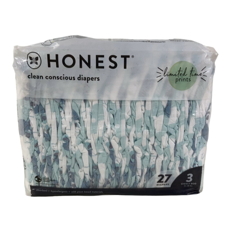 Honest Company Clean Conscious Diapers Pack, Size 3, 27 Count, Limited Edition Polar Bears