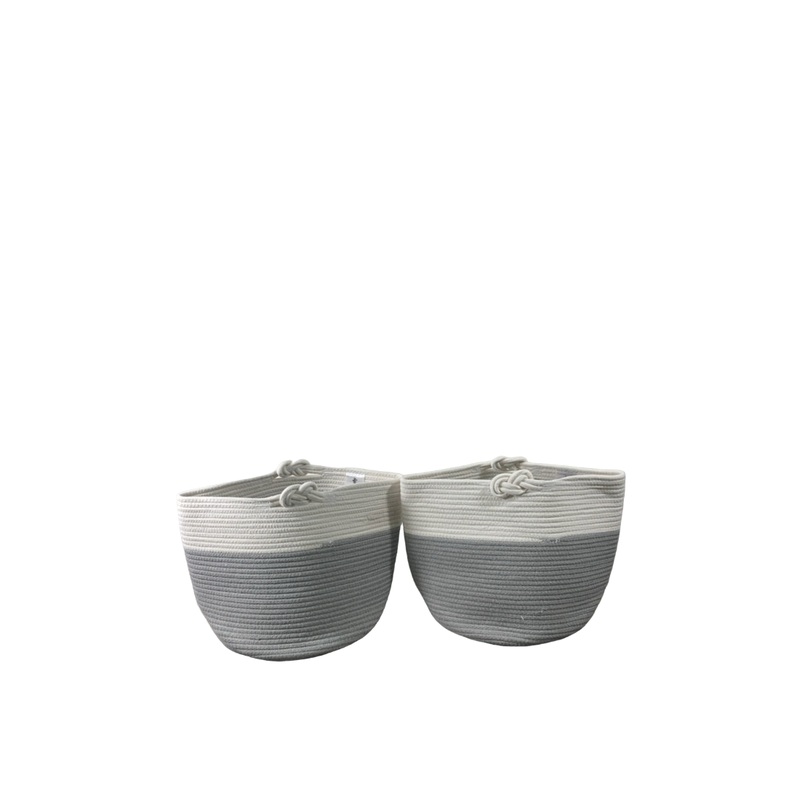 Sprucely Nesting Rope Baskets Set Of 2, Grey, Medium