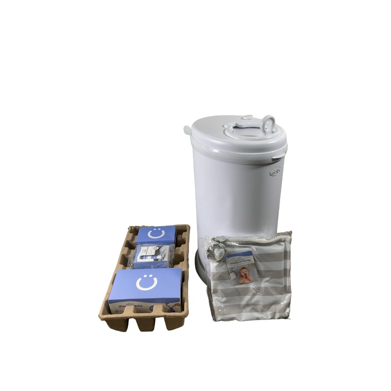 Ubbi Diaper Pail Value Gift Set, Matte White