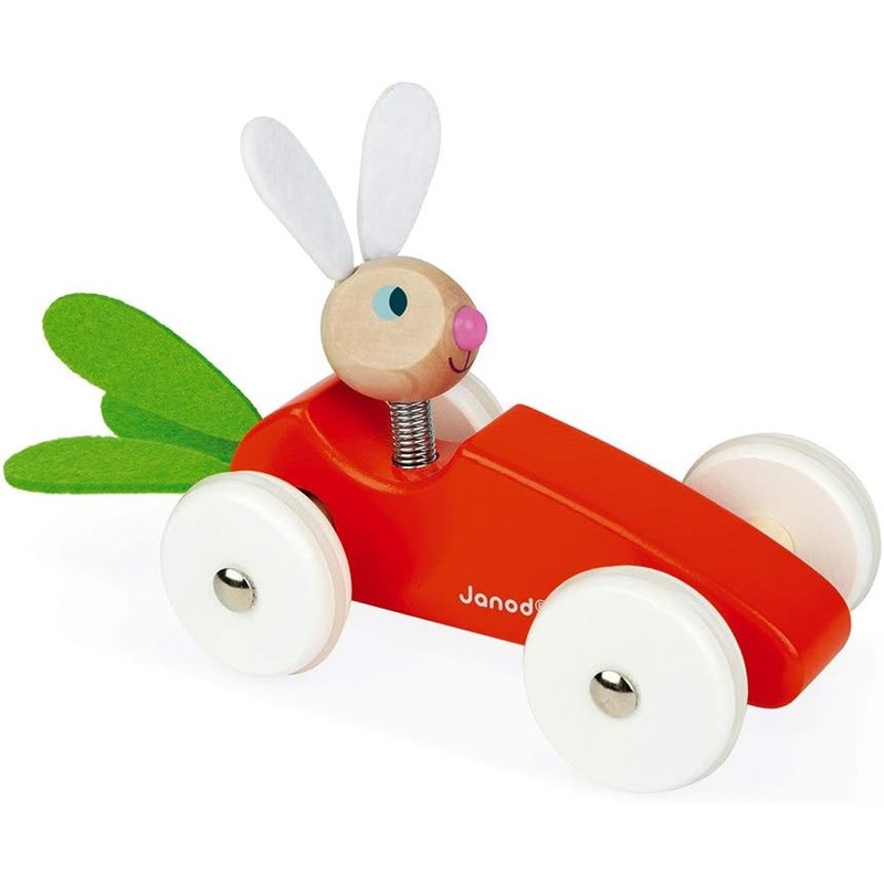 Janod Wooden Rabbit Lapin Carrot Car