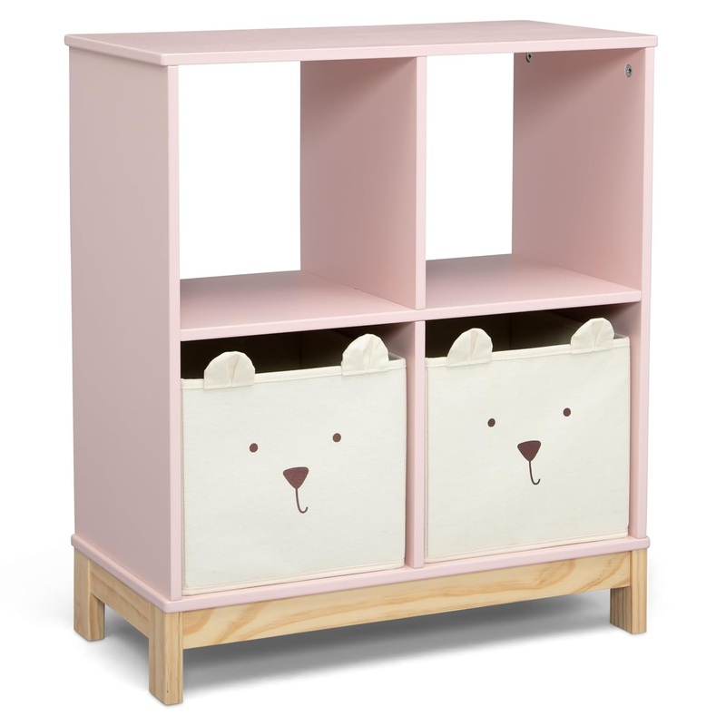 Baby Gap Brannan Bear Bookcase with Bins, Blush/Natural