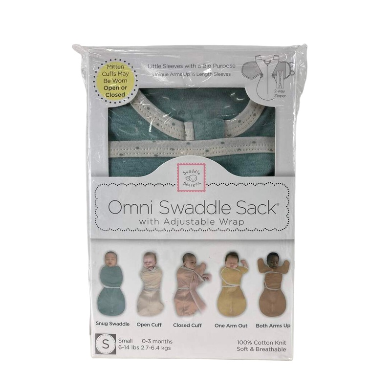 Swaddle Designs Omni Swaddle Sack With Wrap, Small, Heathered Jadeite
