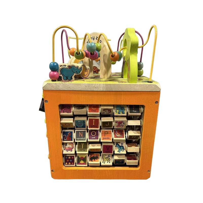 B. toys Zany Zoo Wooden Activity Cube