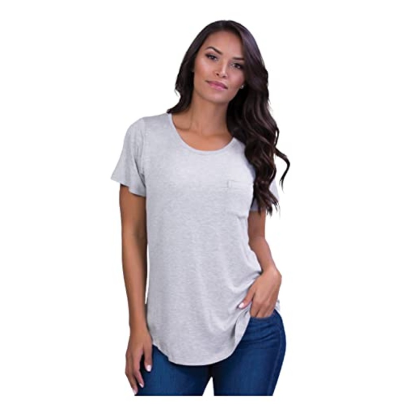 Belly Bandit Perfect Nursing Tee, Large, Heather Grey