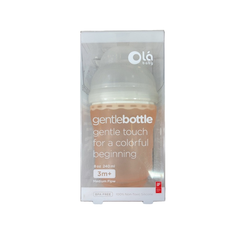 Olababy GentleBottle, 8 oz, Medium Flow, Coral