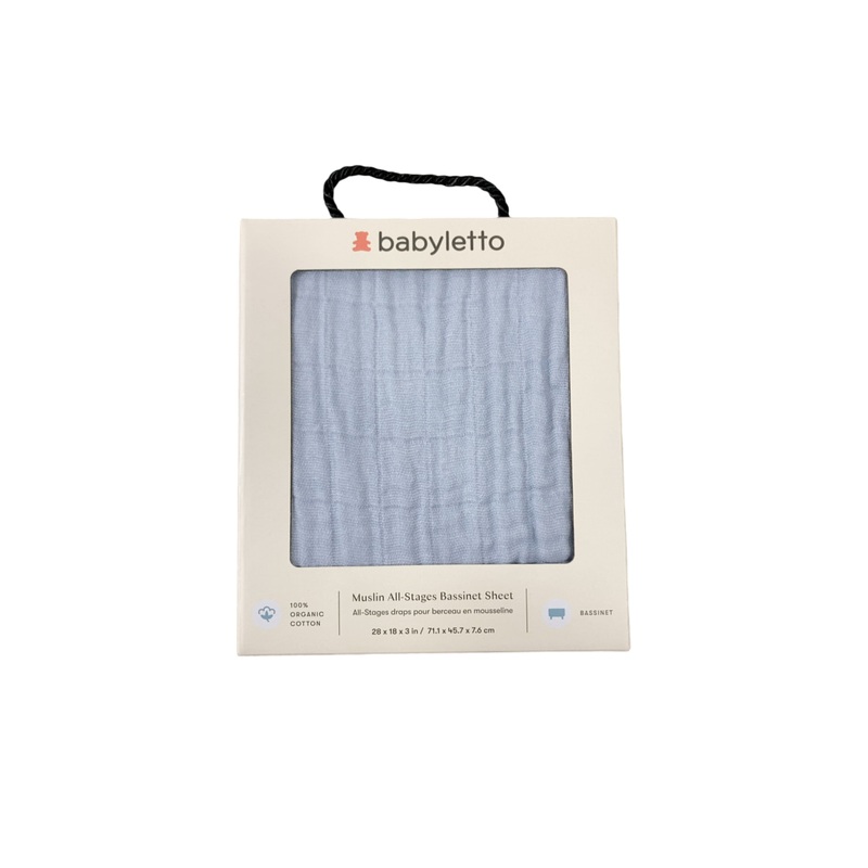 Babyletto All-Stages Bassinet Sheet, Dewdrop Blue