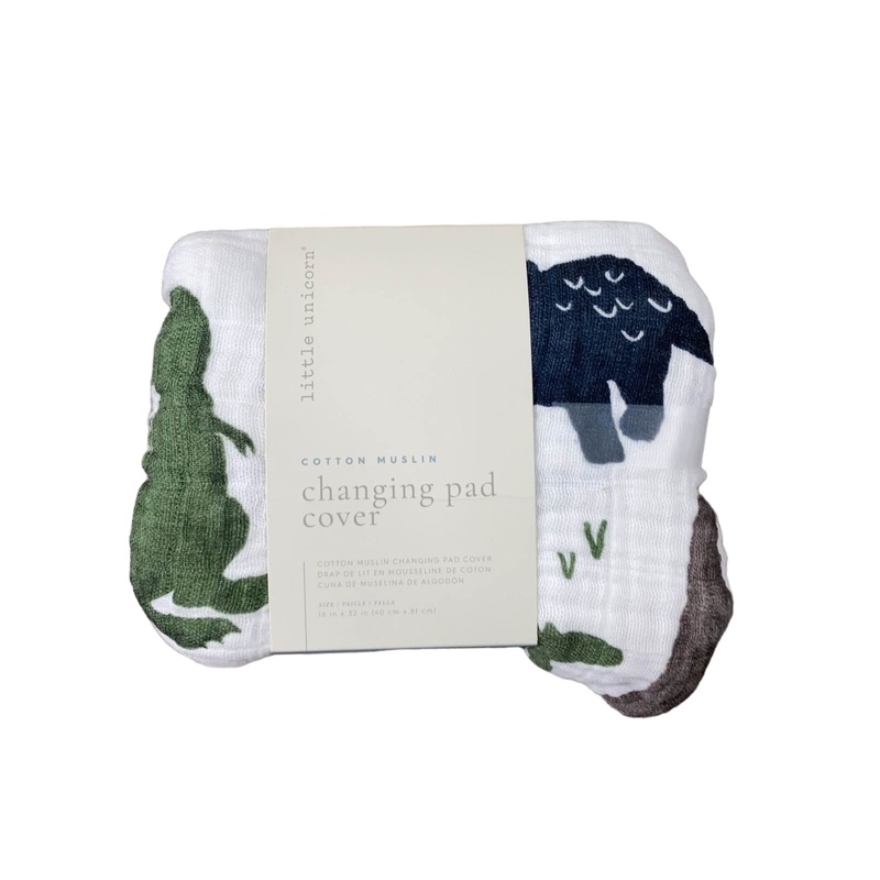 Little Unicorn Cotton Muslin Changing Pad Cover, Dino Friends
