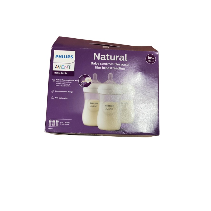 Philips Avent Natural Baby Bottles, Clear, 3 Pack, 9oz