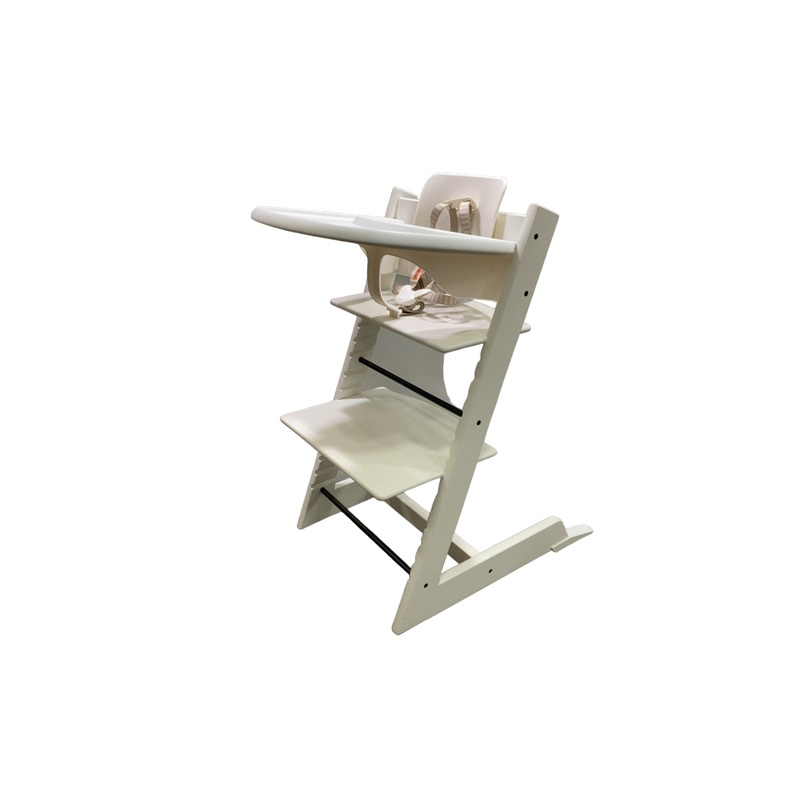 Stokke Tripp Trapp High Chair with Baby Set and Tray, White, White