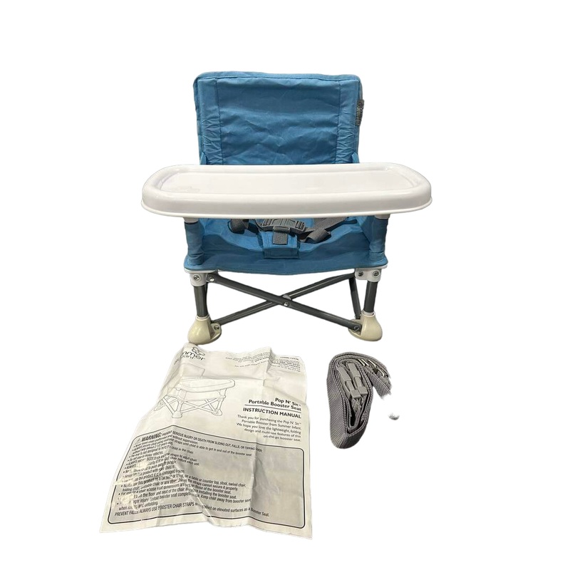 Summer Infant Pop ‘n Sit Portable Booster, Original, Dusty Blue