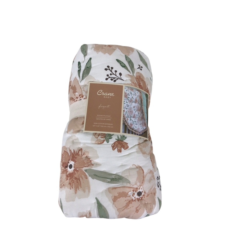 Crane Baby Cotton Quilted Play Mat, Parker (Pink Floral)