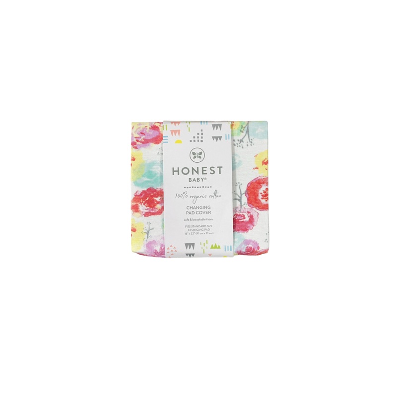 Honest Baby Organic Cotton Changing Pad Cover, Rose Blossom