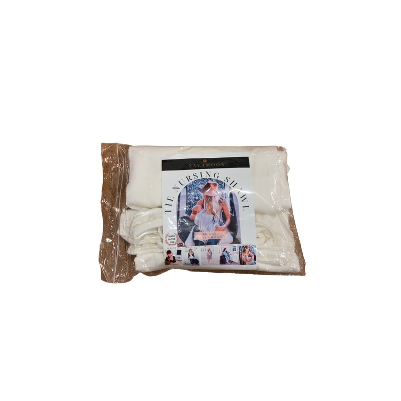 Zalamoon Tie Nursing Shawl, Ivory