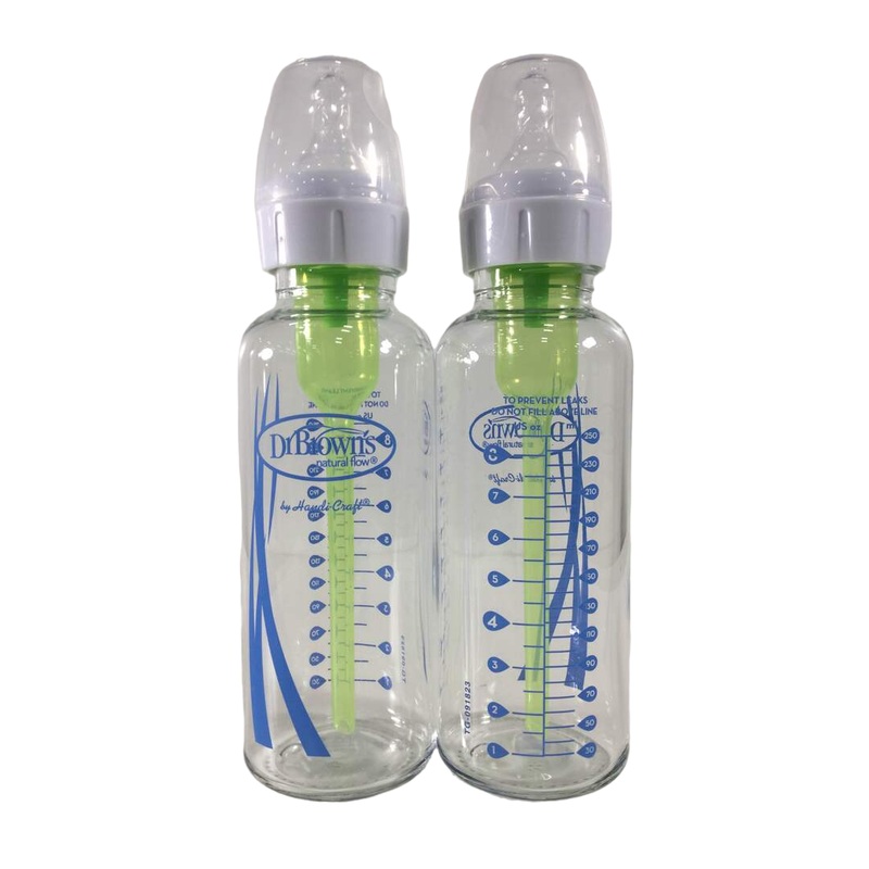 Dr. Brown’s Options+ Anti-colic Narrow Glass Bottles 2-Pack, 8 oz/250 ml