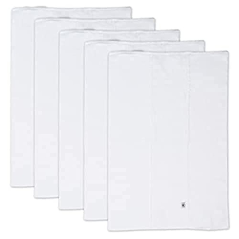 Honest Baby 5 Pack Organic Cotton Knit Burp Cloths, White