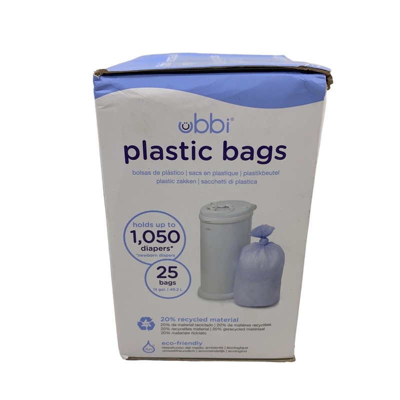 Ubbi Plastic Diaper Pail Bags, 25 Count