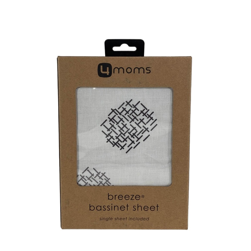 4moms Breeze Cotton Bassinet Sheet, White Crosshatch