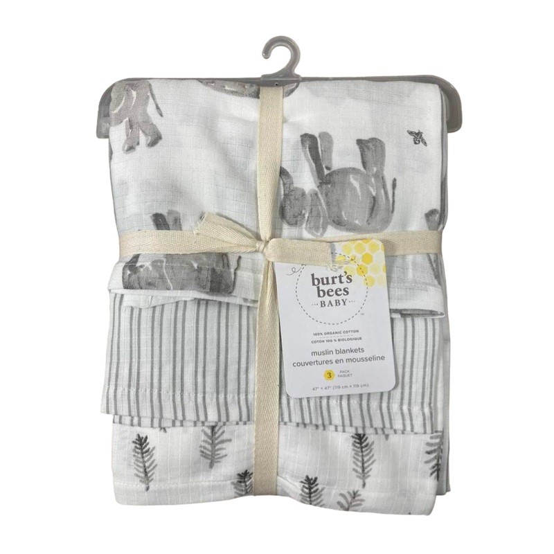 Burt’s Bees Baby Muslin Blankets, Wandering Elephants