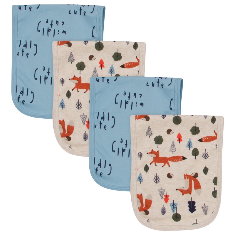 4-Pack Baby Boys Fox Terry Burpcloths
