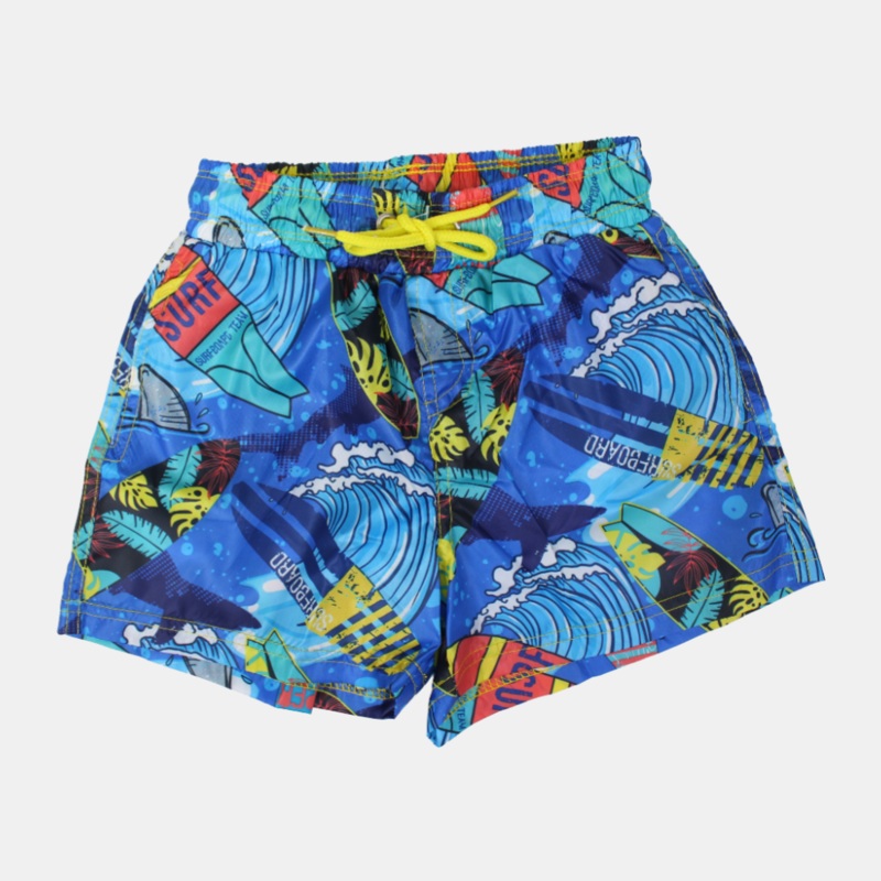 Boys’ Swim Shorts  Blue “Super Surf” Design